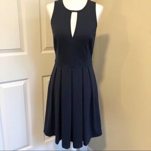 Rebecca Taylor Navy Aline Dress Pleats Sz 4